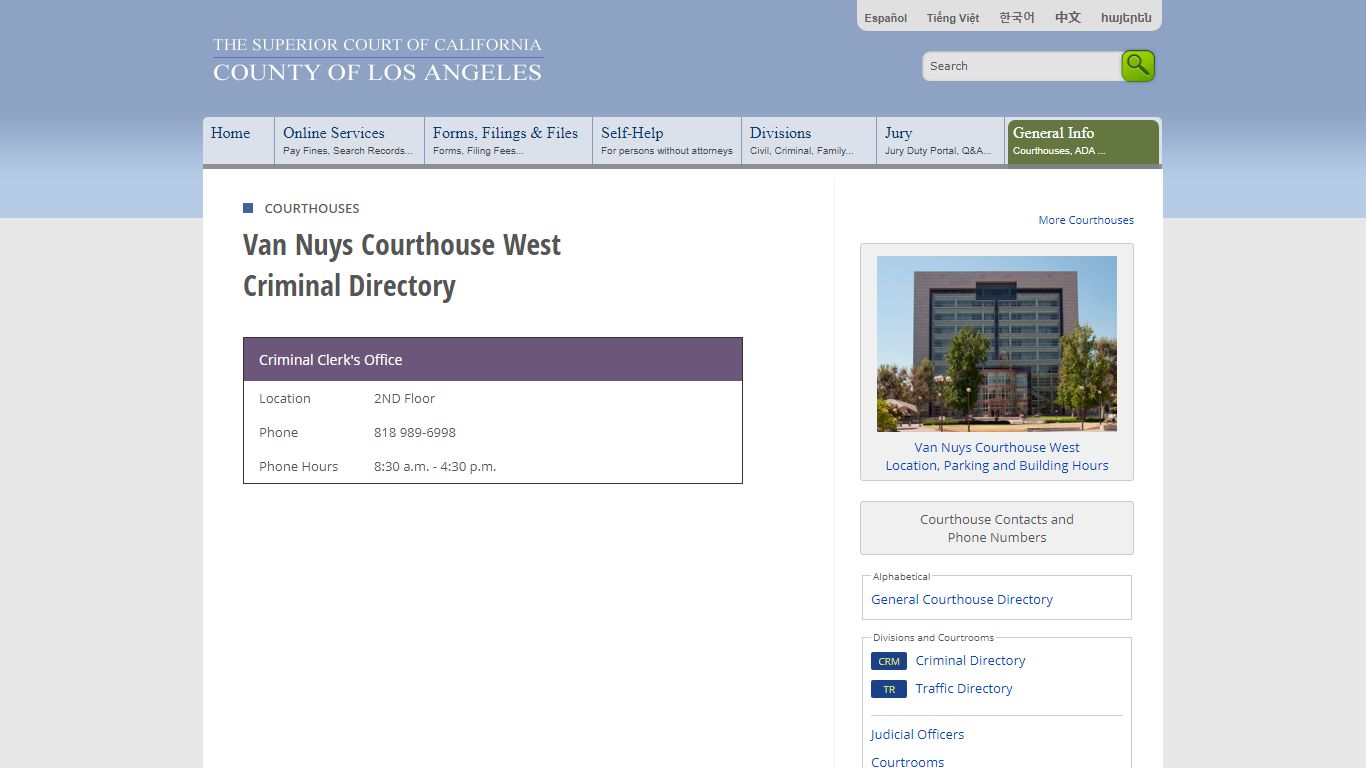 Courthouses in Los Angeles County - Contacts and Locations ...